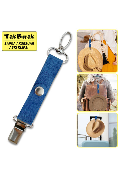 Genel Markalar TakBırak Şapka & Aksesuar Askı Klipsi, Hakiki Deri&Metal Aparat Valiz Çanta Askısı Aksesuarı,1 Adet