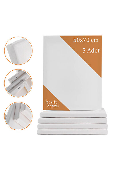 Harita Sepeti 50x70 cm 5 Adet Dikdörtgen Boş Tuval Tablo