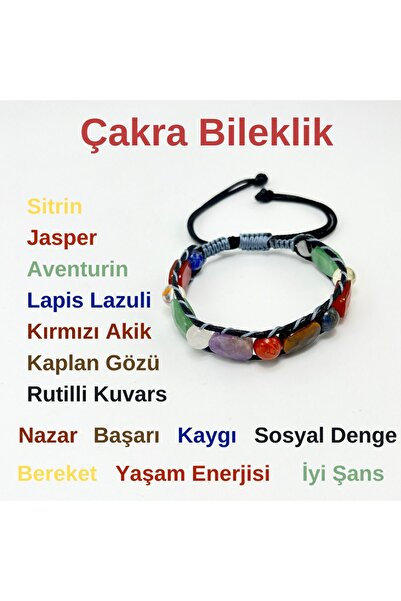 YILDIZ DOĞAL TAŞ Çakra Doğal Taş El Yapımı Makrome Bileklik Lapis Sitrin Jasp...