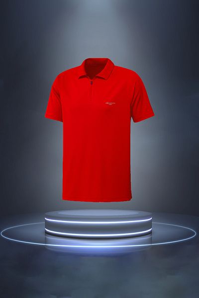 POSEIDON STORM تيشيرت رجالي بياقة بولو حمراء - مقاس كبير، قماش Vision Pro، مريح 4xl-10xl