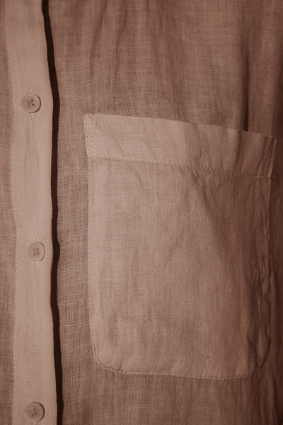 Trendyol Collection Vászon túlméretezett barna ing - TWOSS23GO00443