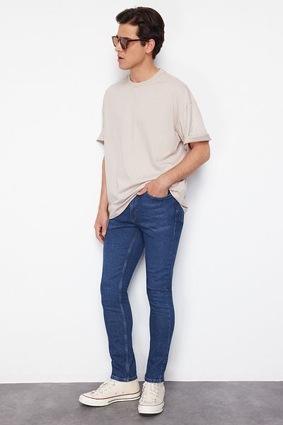 Trendyol Collection Námořnická modrá Super Skinny Stretchy Fabric Jeans Jeans Tmnss24Je00025