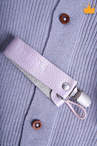 Babyhola Pink Genuine Leather Pacifier - Baby Gift with Chain and Special Packaging Mother of Pearl 1072