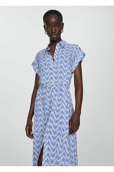 MANGO Woman Rochie cămașă cu brâu