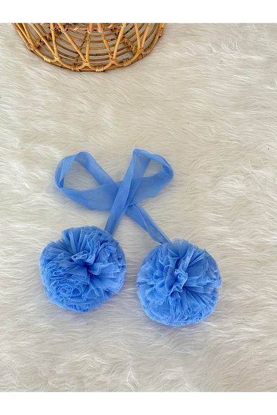 Pastelya Baby Blue Pompom Accessory Mosquito Net