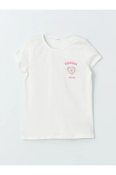 LC Waikiki Σετ πιτζάμες με κοντό μανίκι LCW Kids Girl Child Crew με λαιμόκοψη