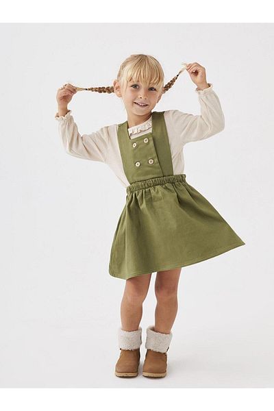 LC Waikiki LCW baby τετράγωνο λαιμό λουράκι Basic baby girl φόρεμα