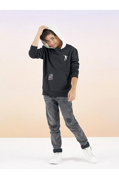 LC Waikiki Pantaloni blugi pentru băieți din bumbac LCW Kids cu detaliu rupt