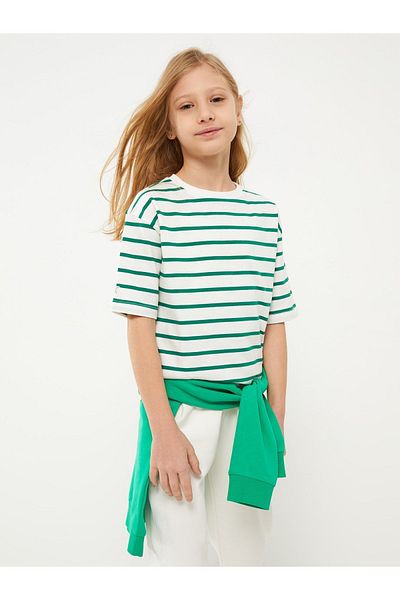 LC Waikiki Girl - Crew Neck Striped Short Sleeve T-Shirt