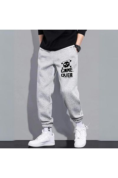 Touz Moda Game Over Printed Unisex Grey Sweatpants