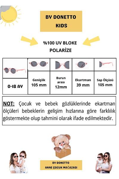 By Donetto 0-18 MONTHS Unisex Pink Polarized Sunglasses - UV Protection