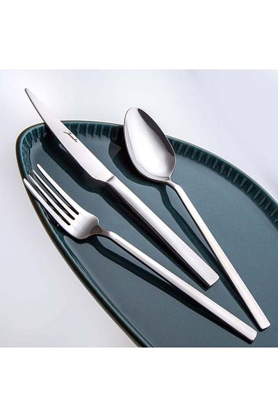 Jumbo 1900 Prism 18 Pieces Dinner Fork Spoon Knife Set for 6 People