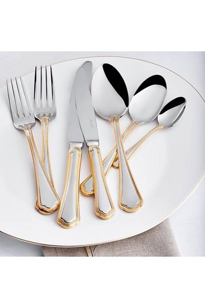 Jumbo 1400-Gold 12-Person 84-Piece Cutlery Set