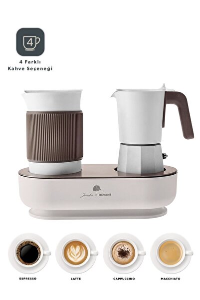 Jumbo x Homend JoyPot 5013H, Mochapot with Milk Frothing Function and 4 Different Coffee Programs