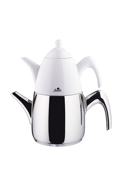 Jumbo 6500 إبريق شاي بورسلين بمقبض فولاذي