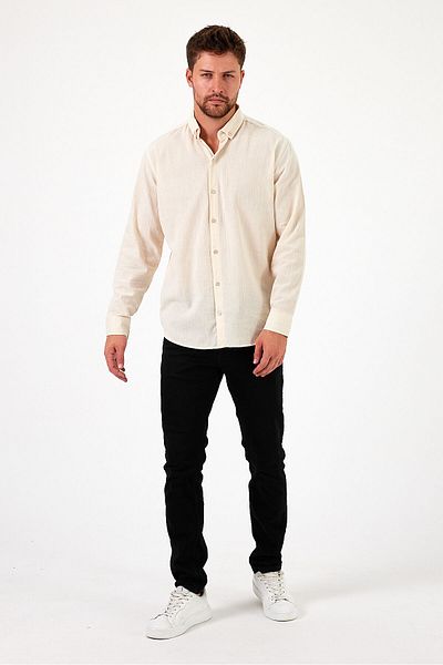 HAWKKİNG Ανδρικό πουκάμισο Oversize με υφή
