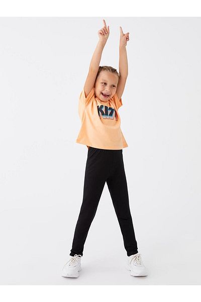 LC Waikiki Colanți lungi pentru fete LCW Kids Basic cu talie elastică