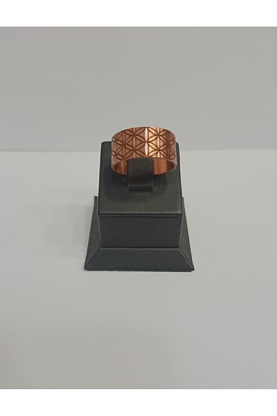 EldenEveBakır Flower of Life Motif Copper Ring Lzry0003-2