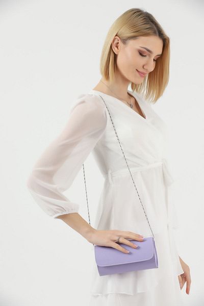 efnanstore Geanta portofoliu rochie de seara cu model dungi liliac
