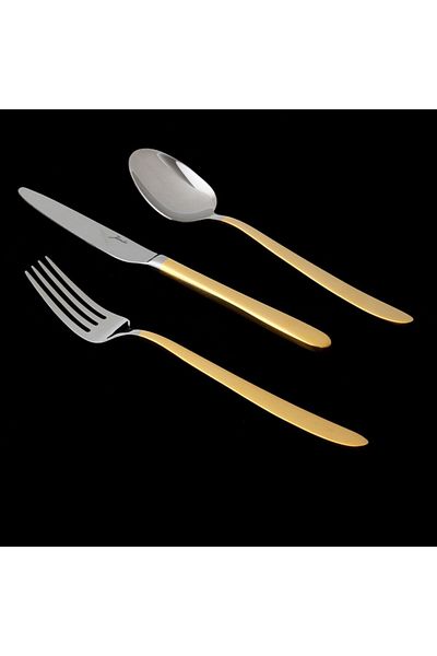 Jumbo 9400 12 Person 84 Piece Gold Cutlery Set