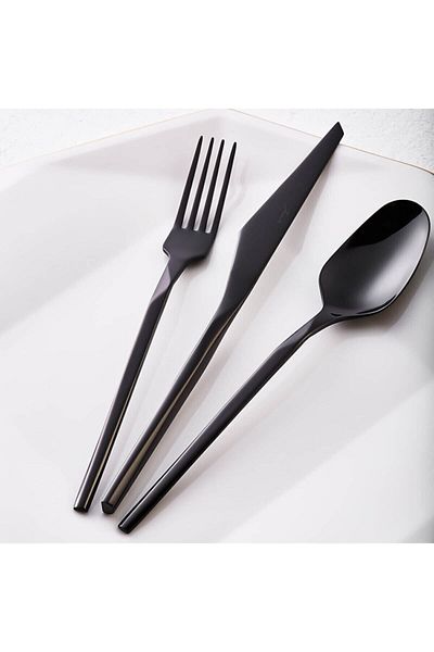 Jumbo 5100 Quartz Titanium Black 84 Pieces 12 Person Çkb Set