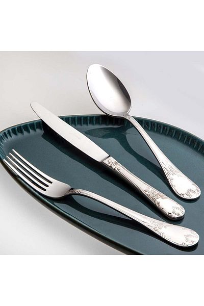 Jumbo Cielo 84 Piece 12 Person Fork Spoon and Knife Set