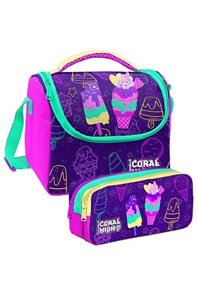 Coral High Термосумка для дівчинки з малюнком фіолетового морозива та набір п...