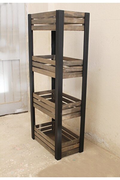 Demwood Ahşap Sebzelik Büyük Boy 4 Raflı