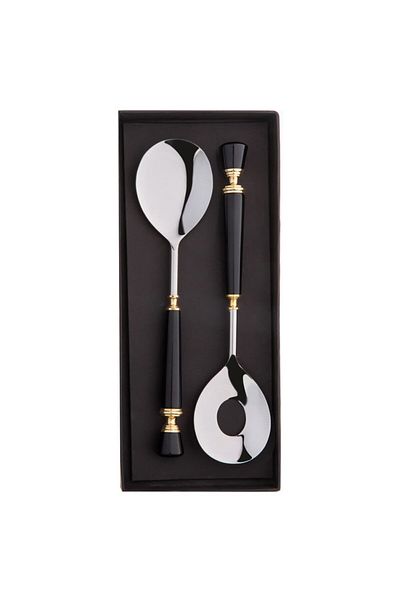 Jumbo Black Salad Serving Set - 2 Pieces