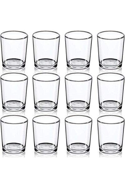 Genel Markalar 12 Adet 4,5x6cm Shot Bardağı Cam Mumluk Bardak Cam