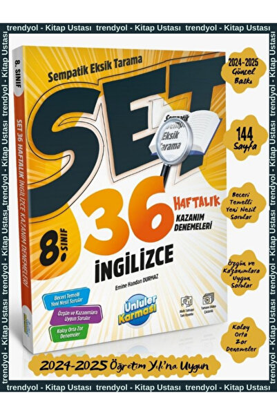 Ünlüler Karması Yayınları 8. SINIF LGS SEMPATİK İNGİLİZCE 36 HAFTALIK KAZANIM...