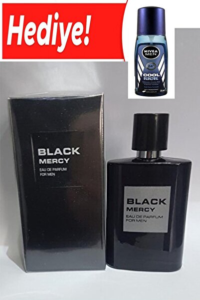 Mercy Black Eau De Parfüm 50 Ml Edp Erkek Parfüm + Nivea Vücut Spreyi (hediye)