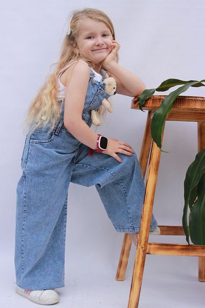 Pollito Salopet pentru fete, sezonier, cu lungime reglabilă, din denim