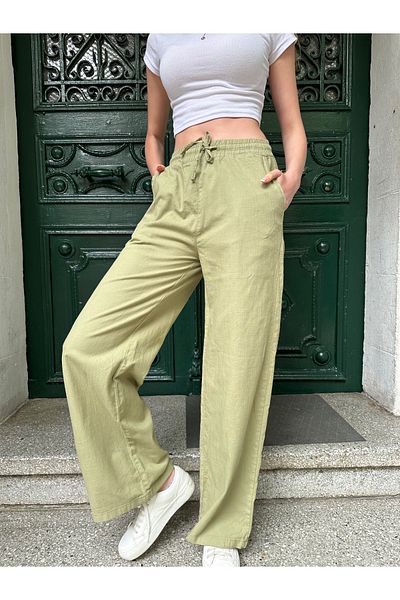 AREF JEANS Women's Linen Trousers - Long and Loose