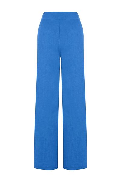 Whenever Company Pantaloni largi premium cu aspect de in de culoare albastră
