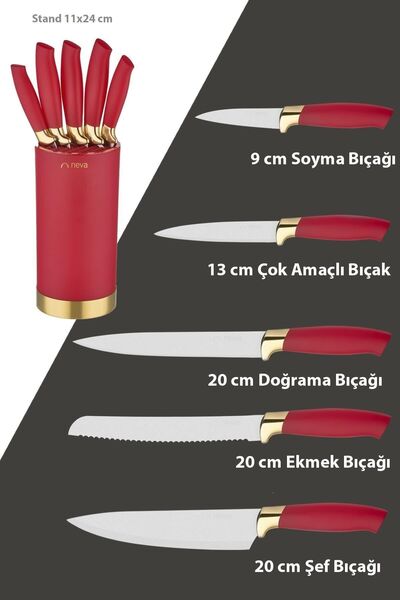 Neva N3242 Pitaya Silindir 6 Lı Bıçak Seti