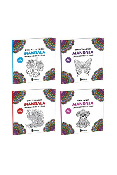 Egenis Çocuklar İçin 4'lü Mandala Boyama Seti ( 4 Kitap)