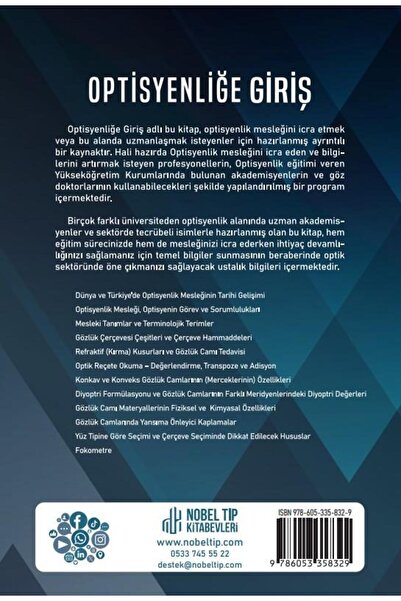 Nobel Tıp Kitabevi Optisyenliğe Giriş