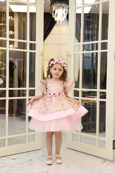 MİSS RAİN Girl's Glitter Detailed Evening Dress with Accessory Gift