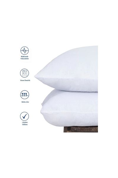 BlueMaison 2 Pieces of 1000 Gr Silicone Pillow - Filled Pillow, Dowry, for Daily Use