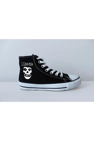 Touz Παπούτσια από καμβά Grandükkan Misfits Black Skull με στάμπα