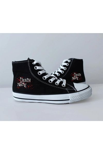 Touz Black Death Note Anime Printed Canvas Shoes