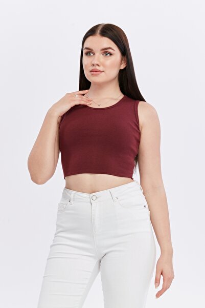 YHGTEKSTİL Women's Crop Top - Comfortable Camisole, Sleeveless, Crew Neck
