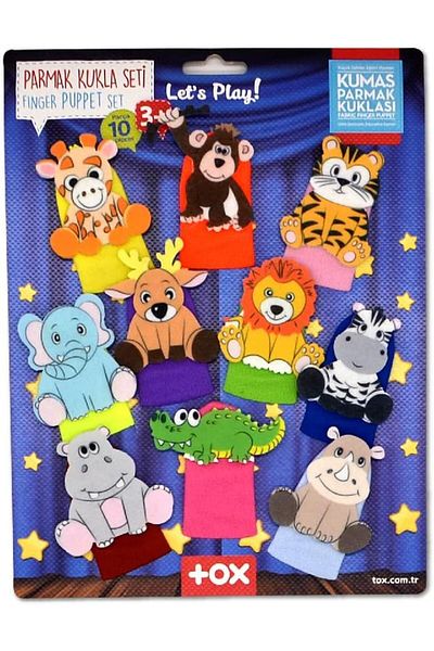 Store Safari Animals 10 Piece Finger Puppet Set T223