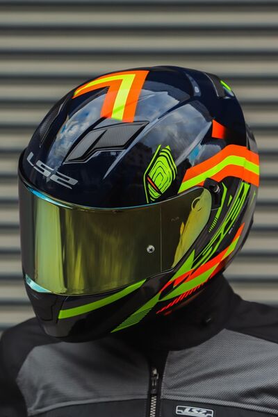 LS2 STREAM EVO REFLEX MAVİ TURUNCU KASK