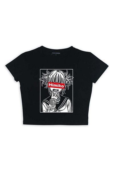 Touz Moda Himiko Toga Portrait Printed Black Crop