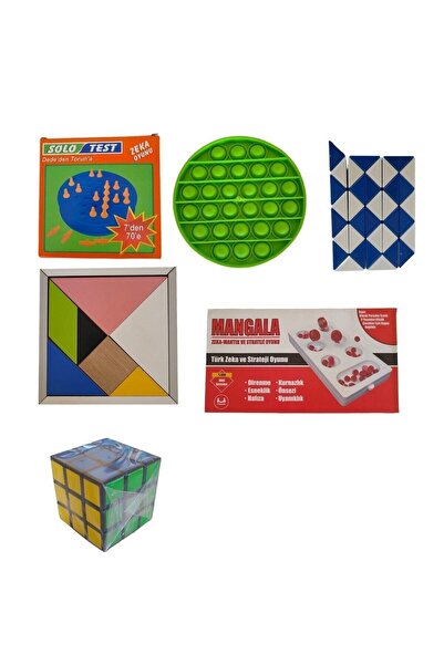 TURKAFONE Evde Hafta Sonu Eğlence Paketi Solotest Popit Yılan Zeka Mangala Kü...