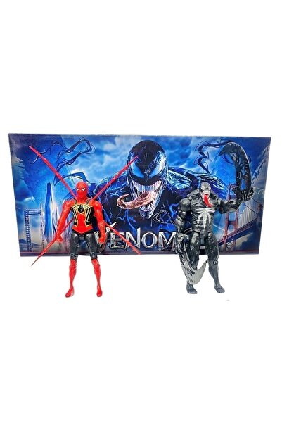 TURKAFONE Venom17 Cm Venom Siyah Ve Kırmızı Örümcek Adam Karakter Işıklı