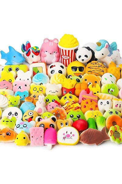 TURKAFONE 3 Adet Squishy Mini Set 130 Farklı Figürden 3'lü Sürpriz Set