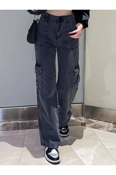 Touz Moda Oversize Gray Trousers - Cargo Pocket